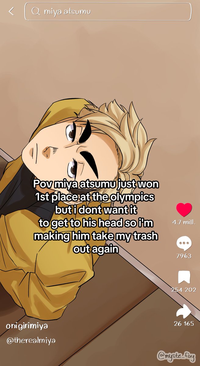 myste_fay's tweet image. #haikyuu 

osamu would absolutely do this