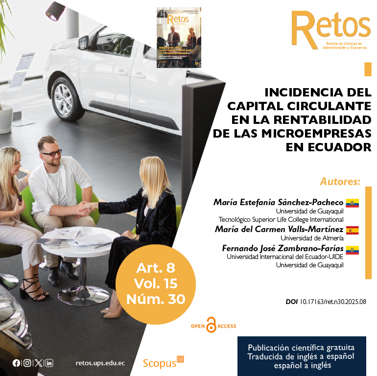 📚Art. 8: "Incidencia del #capital circulante 💰 en la #rentabilidad 📈 de las #microempresas 🏪 en #Ecuador".
✍️Autores: María Estefanía Sánchez-Pacheco, Maria del Carmen Valls Martinez y Fernando Zambrano Farías.
🔗👉Artículo completo: doi.org/10.17163/ret.n…