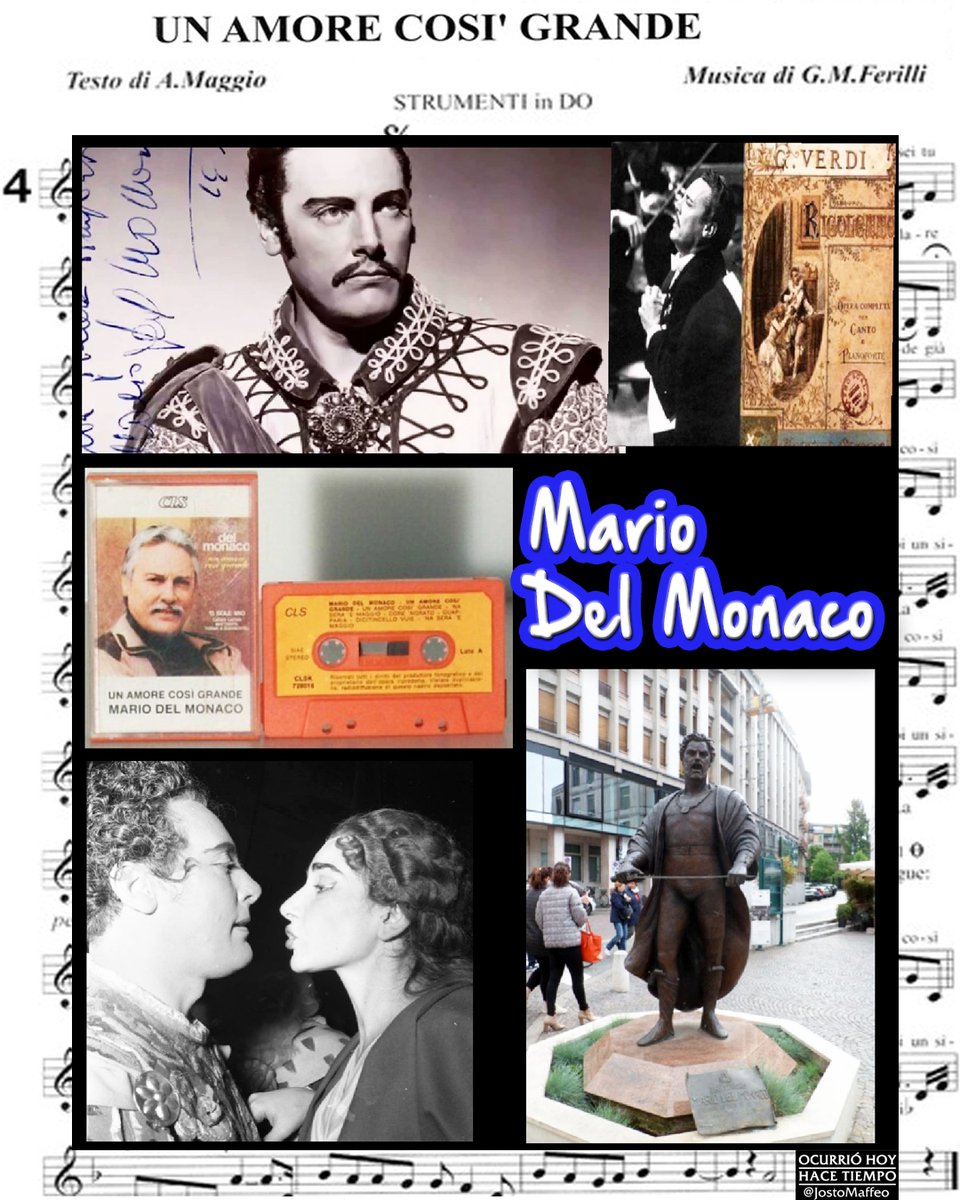 JostoMaffeo's tweet photo. 🗣🎶 UN AMORE COSÍ GRANDE
16 Octubre 1982. Se apaga en #Mestre, #Italia 🇮🇹, una de las más bellas voces de la #lírica italiana: la de Mario #DelMonaco.
Era un grandísimo #tenor pero quiero recordarlo con esa canción que dio la vuelta al mundo. 👇
▶️ https://t.co/ef6xmgWAlO https://t.co/PFco6O3PbN