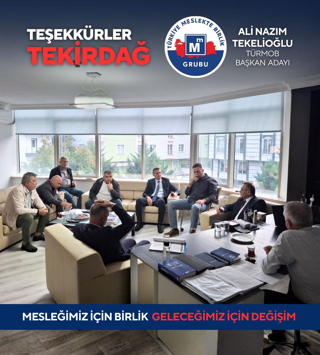 Bütçe yönetimi;
Hukuki normlara uygun olduğu kadar,
vicdani değerlere de uygun olacaktır.
Sözüyle;DEĞİŞİM bayrağını kaldırıyoruz.
TÜRMOBçalışmalarımız kapsamında istişare toplantımızı Tekirdağ’da yaptık.Tekirdağ Oda Başk.ŞerafettinKURT’a YK’na ve Delegelerimize teşekkür ediyoruz.