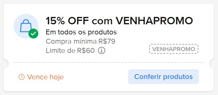 xetdaspromocoes's tweet photo. AUMENTARAM O DESCONTO PARA 15%
válido para todas as promoções postados com o cupom

Cupom: VENHAPROMO 🎟
15% OFF em compras a partir de R$ 79, desconto máximo de 60 reais

Ative aqui e pesquise pelo produto desejado: 
https://t.co/phVqD815OG https://t.co/NhDQjLDSmg