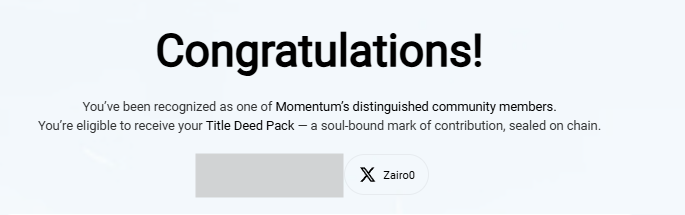 The Deed drop is live! Thanks so much <a href="/MMTFinance/">MomentumⓂ️Ⓜ️T</a> . 
I was finally recognized by a project.  
Check yours 👉 deed.mmt.finance