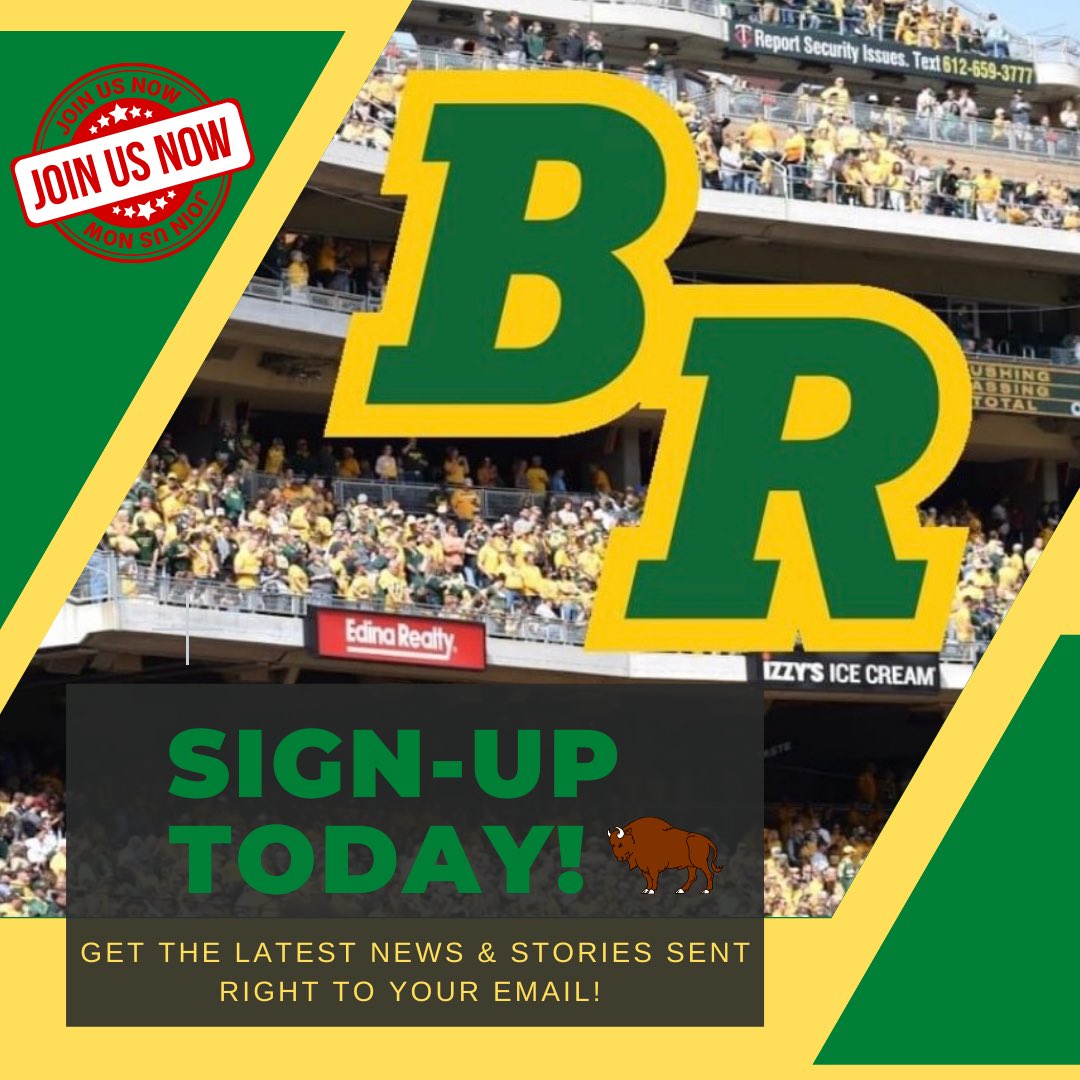 BisonReport's tweet photo. No bigger time to be a #BisonReport newsletter subscriber
๐ is in full gear for the No. 1-ranked #Bison and ๐ unofficially starts today down in the Twin Cities!
Just enter your email (for free) to get every piece of #NDSU content
๐https://t.co/Q3JkWpr1D1 https://t.co/hoCnfkNUnx