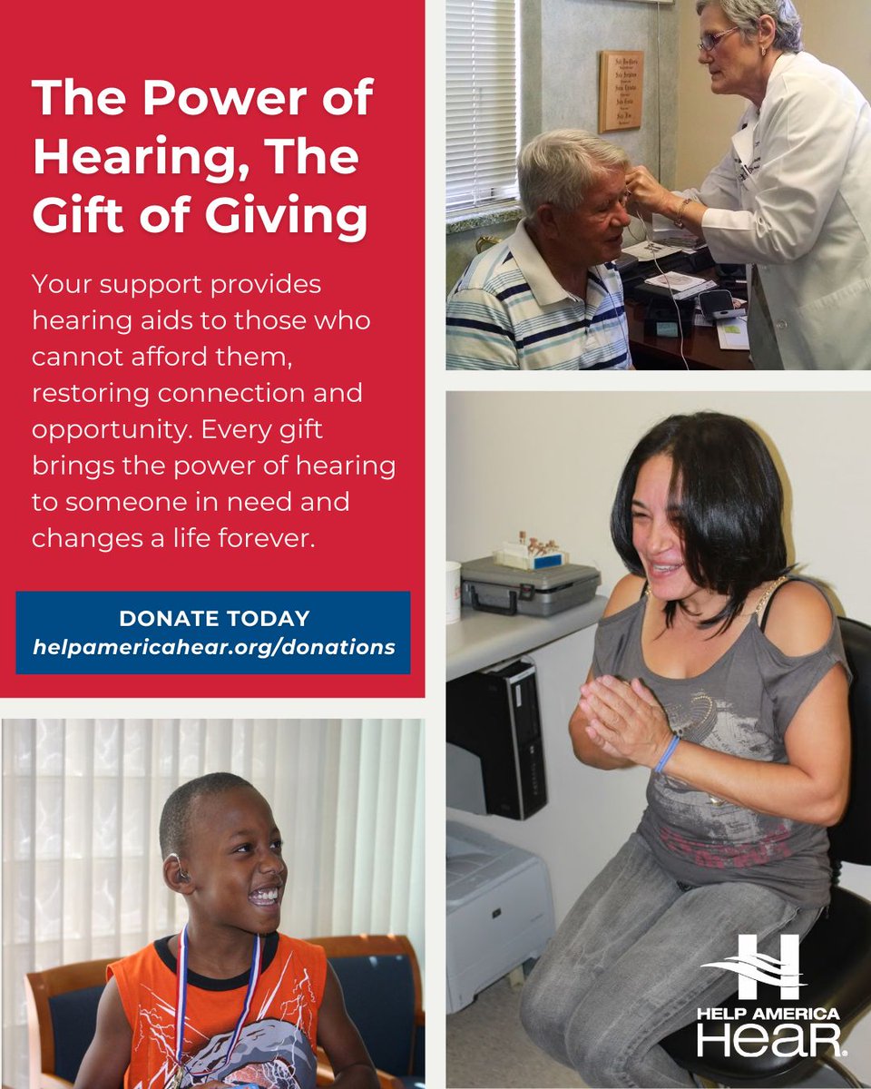 HelpAmericaHear's tweet image. 🎶❤️ Lend a Listening Ear!

Help America Hear is on a mission to bring the gift of sound to those in need.

🔗 helpamericahear.org

 #HelpAmericaHear #hearingloss #hearinglossawareness #hearing #hearingimpaired #hearingcare #listenwithcare