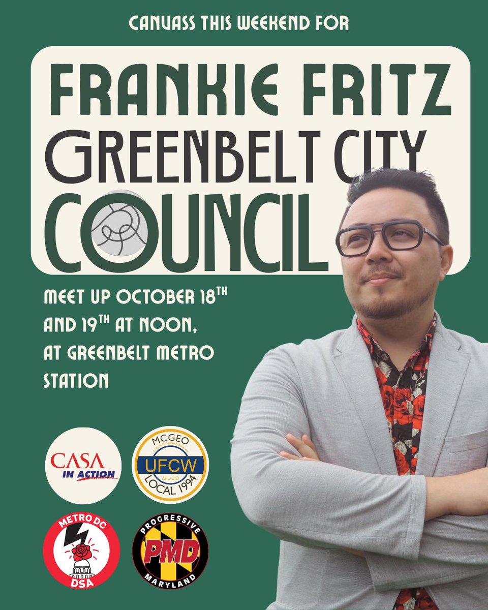 mdc_dsa's tweet image. Come out this weekend to canvass for Metro DC DSA’s endorsed candidates, Frankie Fritz and Omodamola Williams! RSVP using our linktree in our bio.