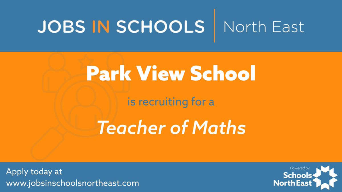 .<a href="/ParkViewCLS/">Park View School</a> is recruiting for a Teacher of Maths.

Find out more: ow.ly/twl150X8ZWm