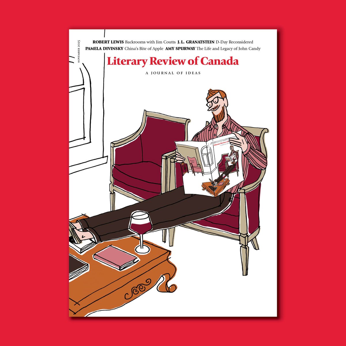 The November issue—out now.

Inside: J.D.M. Stewart reminisces about the Toronto Blue Jays. Amy Spurway on John Candy’s enduring legacy. Ruth Panofsky reviews Miriam Toews’s new memoir.

Outside: A cover by <a href="/Alanna_Cavanagh/">Alanna Cavanagh</a>.

reviewcanada.ca