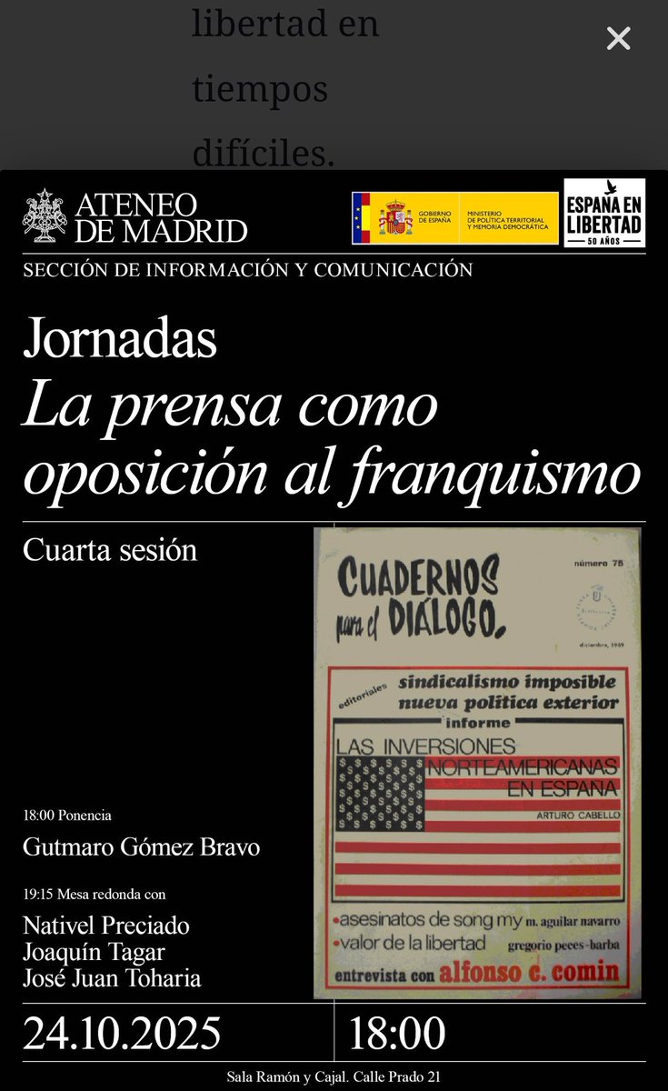 La semana que viene hablaremos de la ejecución de Puig Antich y del uso del cierre informativo. Ciclo prensa y oposición al franquismo