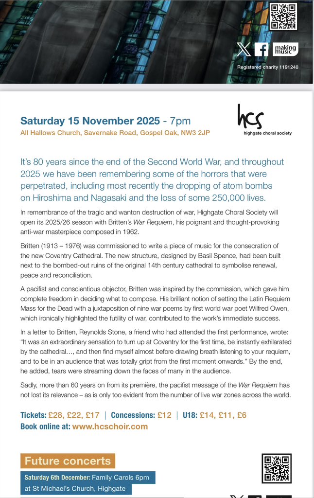 Highgate Choral Society tweet media