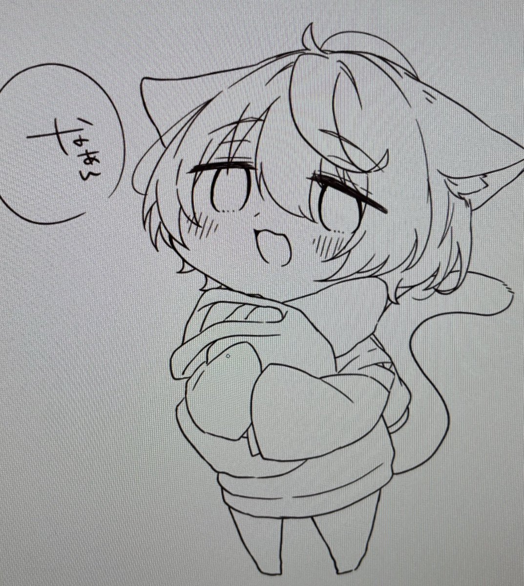 😭と🐱