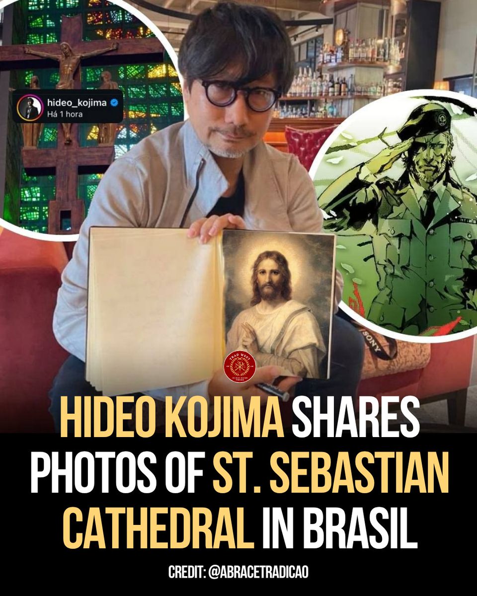 trad_west_'s tweet image. Metal Gear creator, Hideo Kojima, is sharing content of his trip to Brasil, including pictures of cathedrals and a video of Christ the Redeemer 🇧🇷✝️