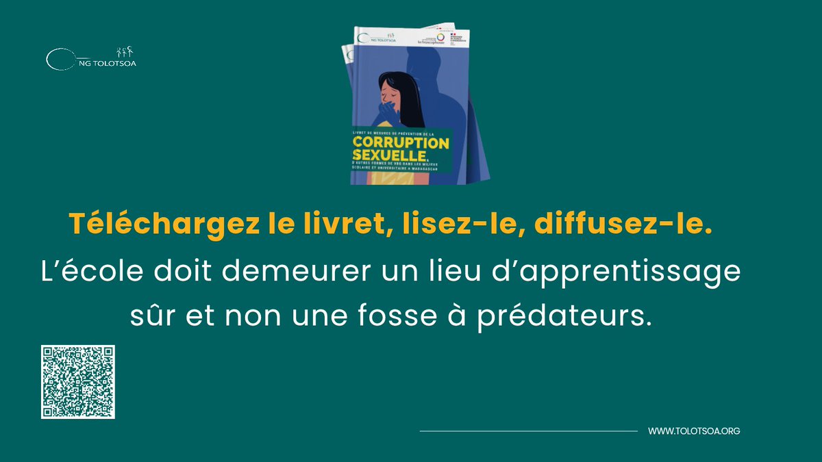 tolotsoa_'s tweet photo. 📘 Découvrez notre livret de prévention de la corruption sexuelle et des VBG en milieu scolaire et universitaire.
👉 Téléchargez, lisez, partagez : https://t.co/2vWCEZ0x8R https://t.co/LgWJvcr3rG