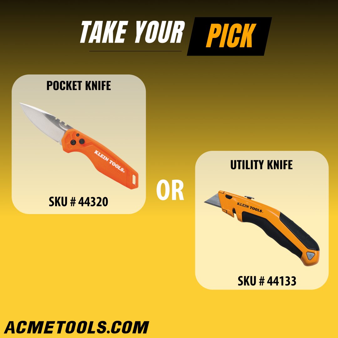 Time for a classic "This or That": the EDC essential vs. the ultimate sharp utility. You can only choose one to keep in your pocket/pouch all day!

This: The Pocket Knife—versatile blade shapes, always ready, and built to last.

OR

That: The Utility Knife—instant sharp edge,