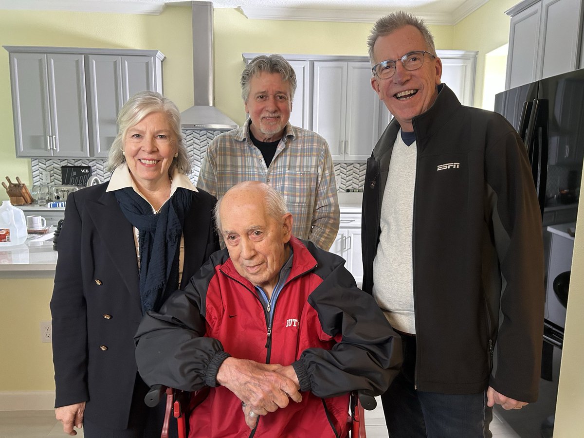 Happy 93rd birthday to ESPN Founder <a href="/Bill_ESPN/">Bill Rasmussen</a>! It’s been a thrill working with Bill on a documentary on the ESPN launch. Here we are in his kitchen with long-time ESPNers Rosa Gatti and Bruce Taylor. Bill keeps keeping it positive.
