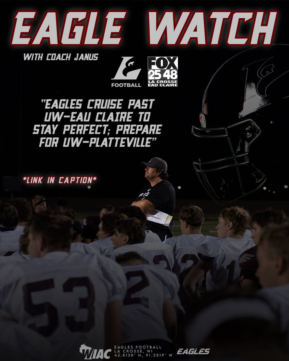 Check out this weeks episode of Eagle Watch with Coach Janus! 🦅🏈

🔗: wiproud.com/eagle-watch-fo…

#TheExperience #d3fb
