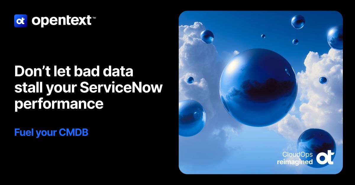 OpenText_ITOPs's tweet image. ❓ Paying too much for low-grade discovery data? 

⛽ Fuel your CMDB with complete, accurate, real-time data from OpenText‘s deep IT discovery solution. 

✌️ No rip-and-replace. Just speed, savings, and peace of mind. Learn more: bit.ly/4paKp0a

#CMDB #ITDiscovery