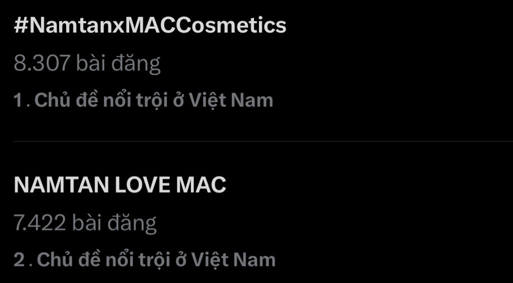 TrendforNTF_VN2's tweet photo. 🔥 TOP 1-2 IN VIETNAM RIGHT NOW 🎉🎉🎉
WAOOO so amazing guysssss 
LET'S SUPPORT NAMTAN TOGETHER

NAMTAN LOVE MAC
#NamtanxMACCosmetics
#NamtanTipnaree
@NamtanTipnaree https://t.co/BAixbL5Sfn