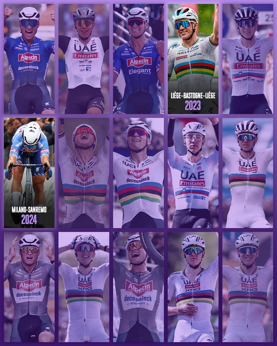 VelonCC's tweet image. Only two Monuments haven't been won by Van der Poel or Pogačar since 2023 🤯

Jasper Philipsen and Remco Evenepoel are the only other riders to have claimed Monument victories over the last three seasons 🙌

📸 Sprint Cycling