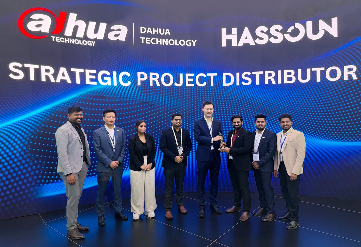 HassounSocial's tweet image. We are thrilled to announce that Hassoun Group has been honored by Dahua Technology as the Strategic Project Distributor during GITEX Global 2025 in Dubai! 

#HassounGroup #DahuaTechnology #GITEX2025 #Award #StrategicProjectDistributor #Partnership #Innovation #Dubai #Security