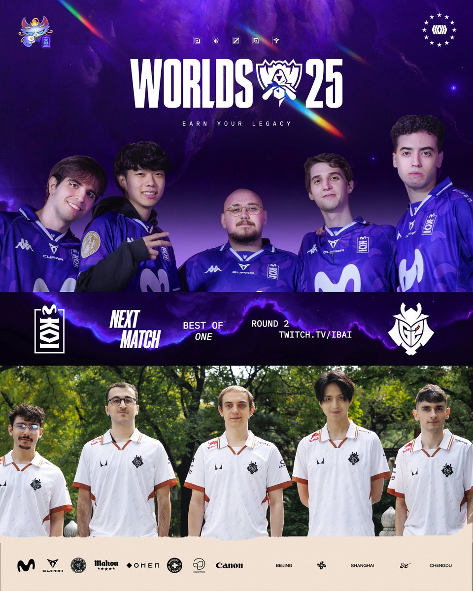 MovistarKOILoL's tweet photo. Al menos nos ha tocado un equipo de la peor región de #Worlds2025

#goMKOI #MKOIWIN https://t.co/57zrBK83ir