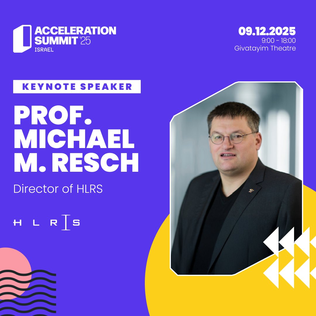 NextSilicon's tweet image. We are thrilled to host  Professor Michael M. Resch as a keynote speaker at #AccelerationSummit25
Prof. Resch is the Director of the High-Performance Computing Center Stuttgart (HLRS) and a globally recognized leader in #Supercomputing and data-driven research. Join us to learn…