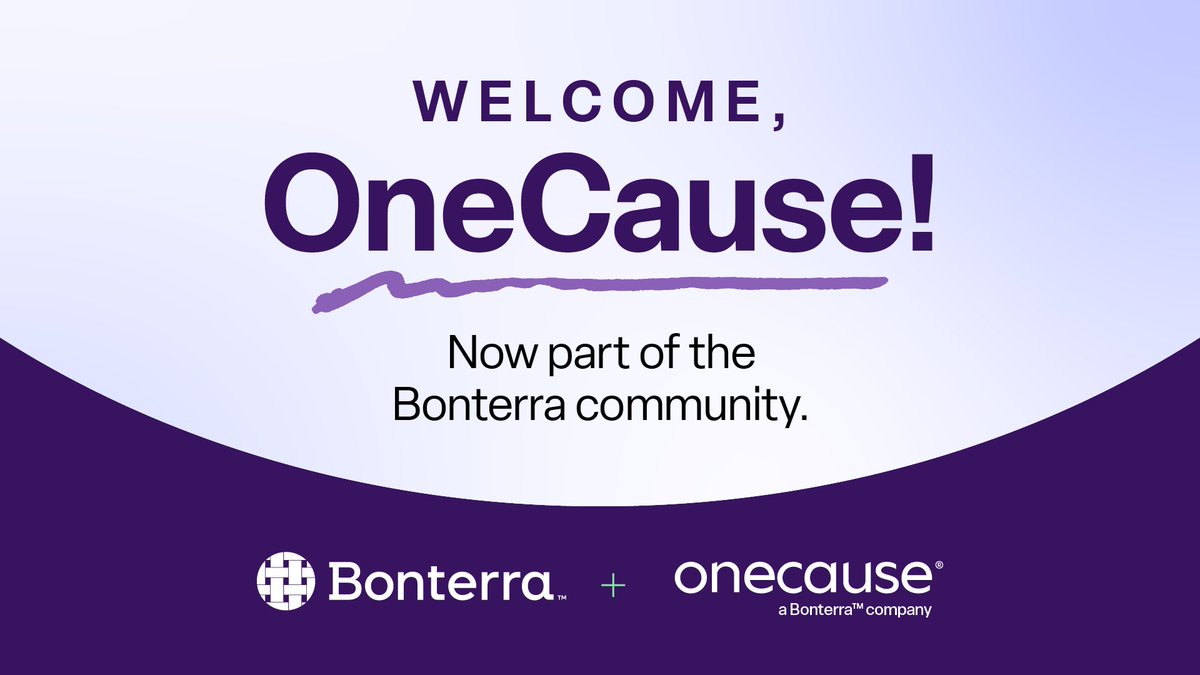 Exciting news: <a href="/OneCause/">OneCause, a Bonterra company</a> has joined Bonterra! Together, we’ll deliver even more innovation + resources to help nonprofits raise more &amp; do more good.

 Learn more 👉 bit.ly/48ZMCpK