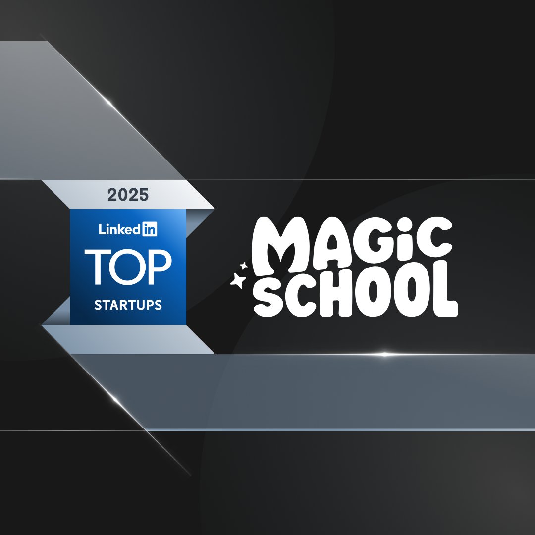 magicschoolai's tweet image. We’re proud to be named one of @LinkedIn&apos;s Top Startups of 2025! 

Every milestone starts with the educators, leaders, and teammates who make the magic happen. 

Join us: Link in the comments 

#LinkedInTopStartups #EdTech #MagicSchool
