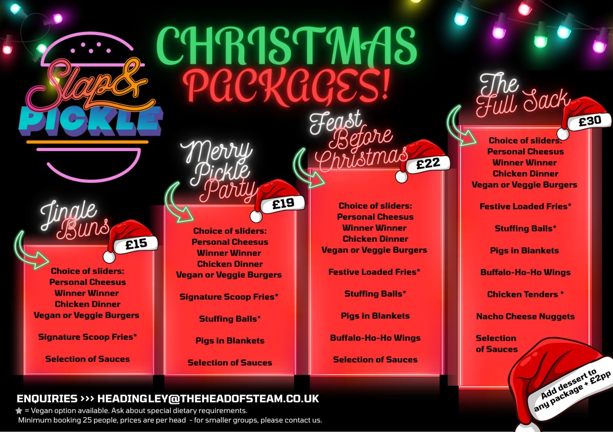 HOS_Headingley's tweet photo. Book now for Christmas! Dates are disappearing fast so get in early to avoid disappointment https://t.co/h4TGB1Jruk