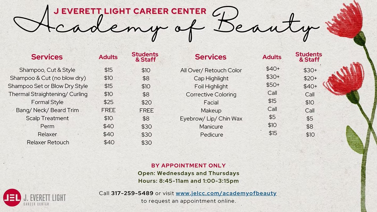 📢 OPEN THIS WEEK! JEL's Academy of Beauty is now accepting appointments. Call to book your service and support our incredible Cosmetology students!