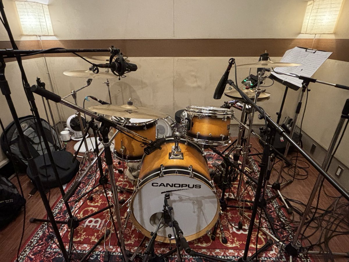 レコーディングDAY🥁
スネアたくさん使った！！いい仕上がり！！