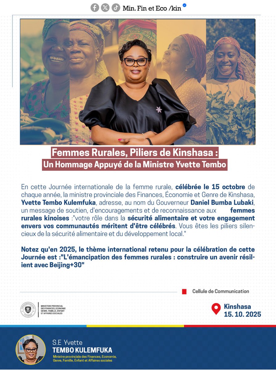 Femme Rurale, Pilliers de #Kinshasa | 
Journée Internationale de la femme #rurale #15OCT2025