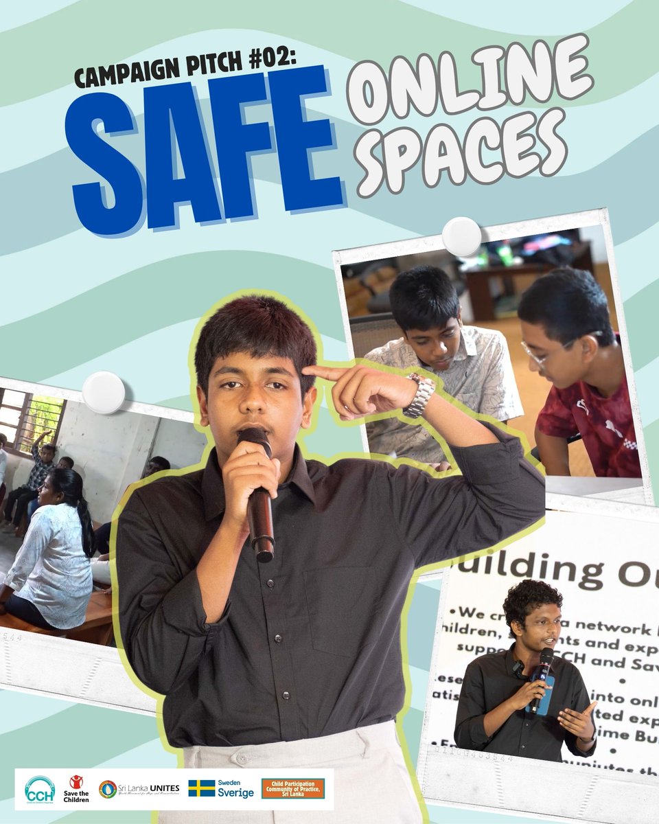 🗣️ Children &amp; youth recently pitched their campaigns - co-created using the Child, Adolescent &amp; Youth (CAY) Toolkit, to govt, donors &amp; CSOs! Over 3️⃣ months, they planned &amp; refined ideas tackling issues that matter most:

❶ Reactivating children’s clubs in Jaffna - building safe,