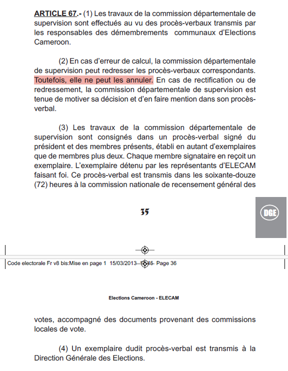 jtchoufang's tweet photo. @ShappiMDR @BassockArmel @SonExSlayanceMo En effet.
Si la commission départementale de supervision est bien présidée par un magistrat (Art. 64.-(1)) , et si la commission nationale de recensement des votes est présidée par un juge constitutionnel (Art. 68.-(1)), ni l'un ni l'autre n'ont qualité pour annuler un PV!... https://t.co/3OObBcggut