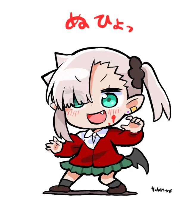 デフォルメ描きたくなっちゃうね #ちゃんと吸えない吸血鬼ちゃん