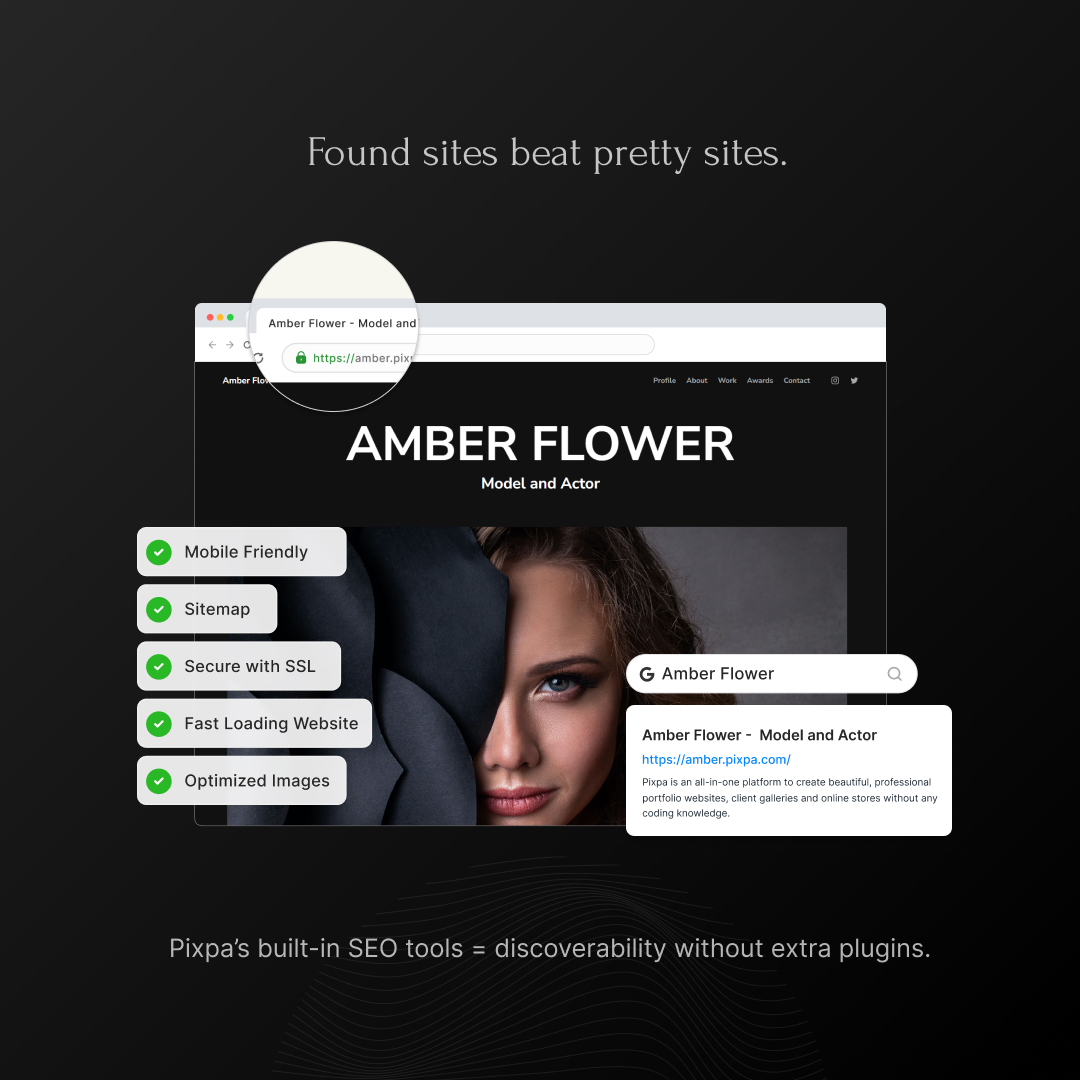 🔍 Found sites beat pretty sites. Pixpa’s built-in SEO tools = discoverability without extra plugins. 👉 Rank faster: pixpa.com/?via=social