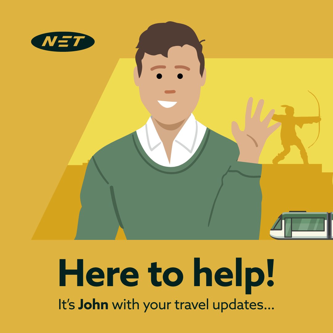 NETTram's tweet image. Good afternoon, John & Ben signing in for the afternoon updates.
✅ We're running to all of our stops.
