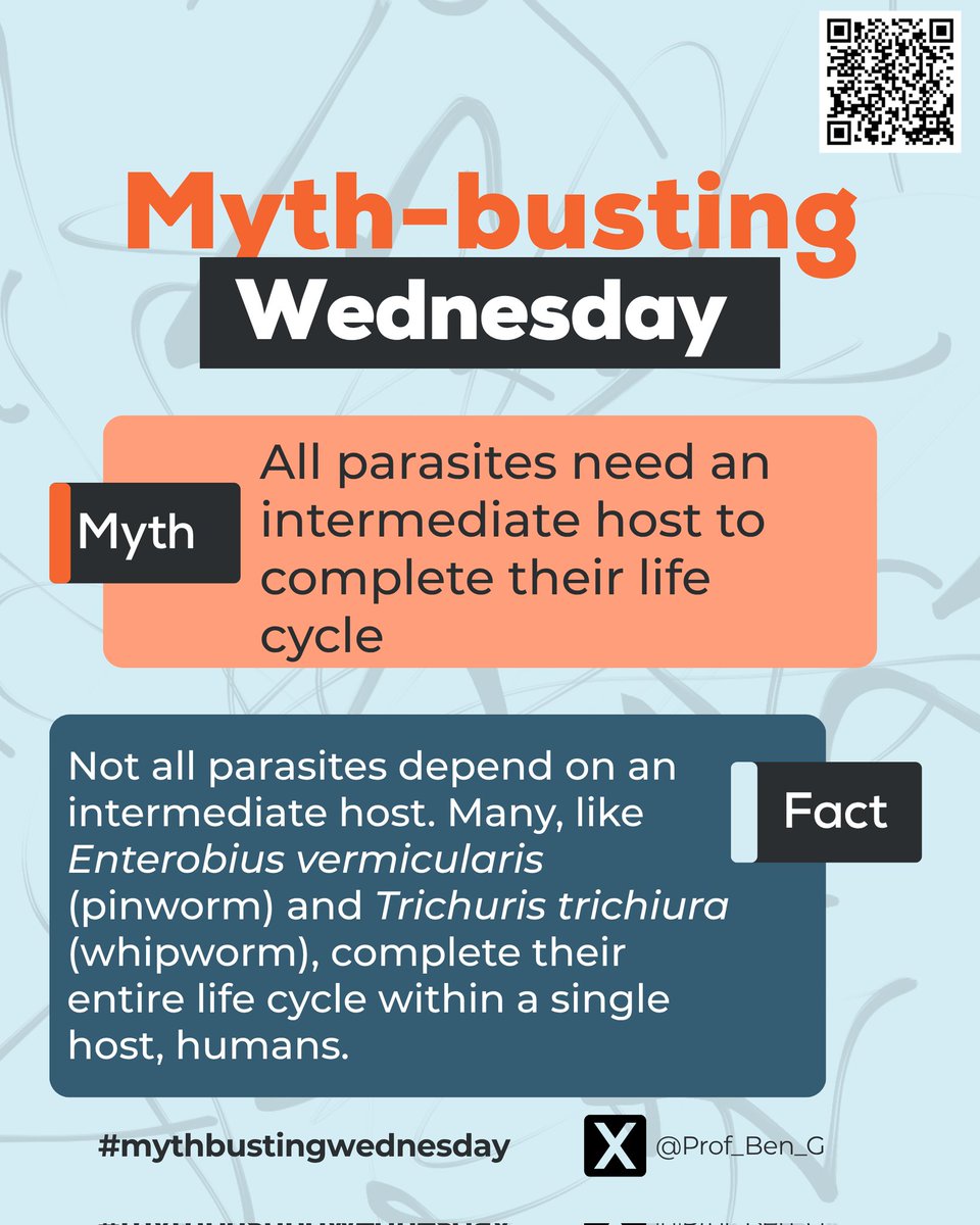 Prof_Ben_G's tweet image. Myth-Busting Wednesday 

Understanding host roles is key to breaking transmission cycles and designing effective control strategies.

#ParasiteWatch #MythBustingWednesday #Parasitology #GlobalHealth #InfectiousDiseases #OneHealth #ParasiteEducation
