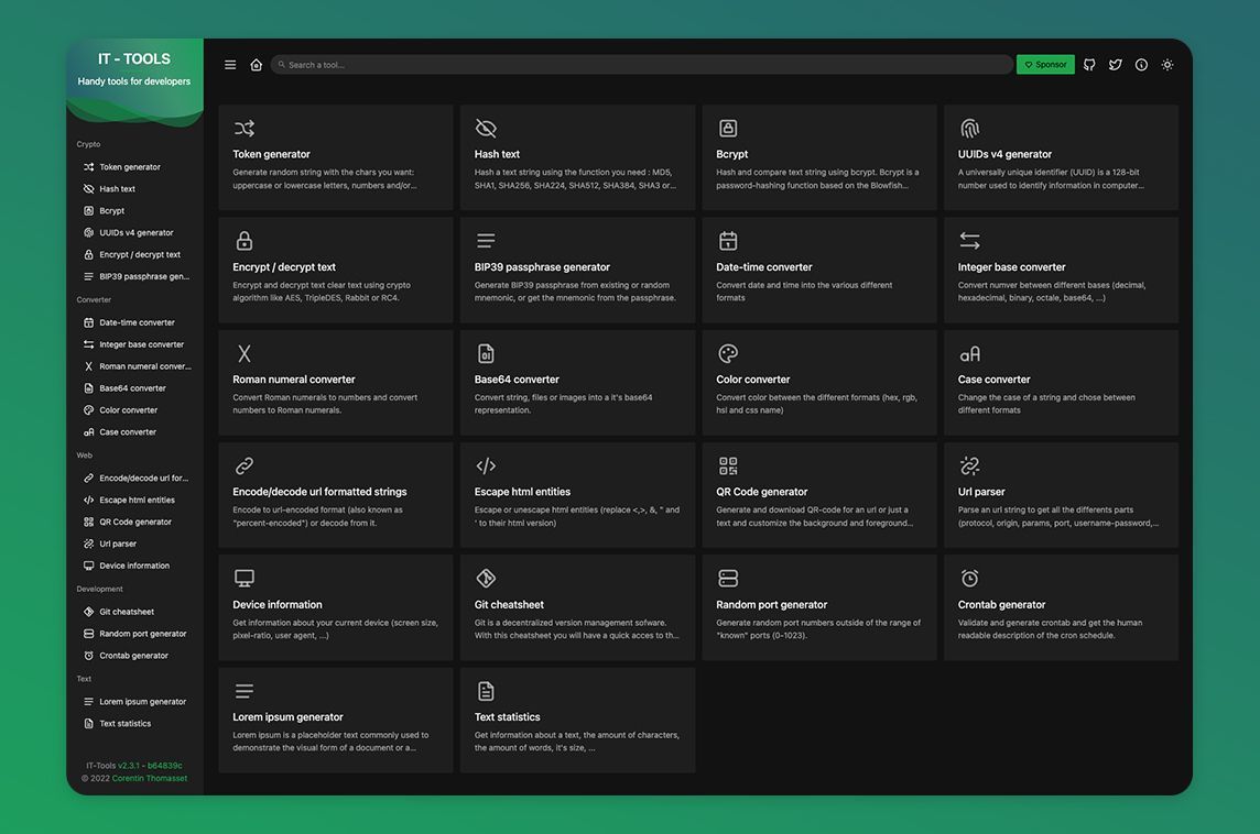 MadeWithVueJS's tweet image. The free & open-source collection of handy online tools for devs @ittoolsdottech is made with Vue by @cthmsst 🛠️ - madewithvuejs.com/it-tools