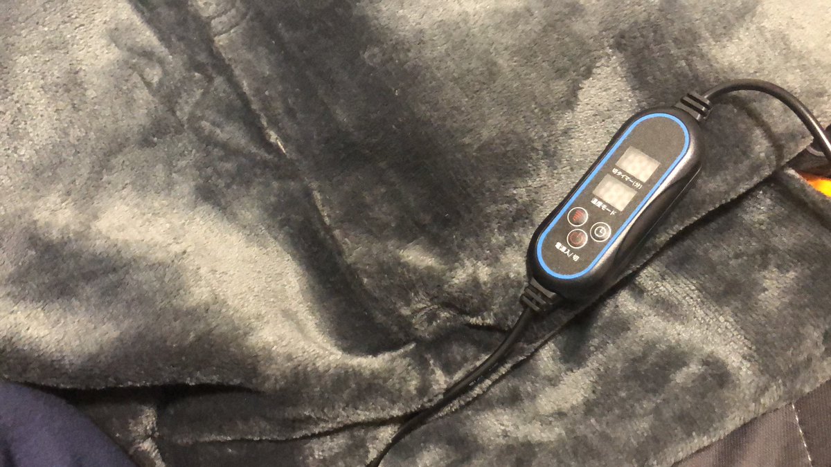 帰宅して起きている時の3分の1はベランダにいるので、寒くなる前に注文した電熱線入りのブランケット届きました☺️👍