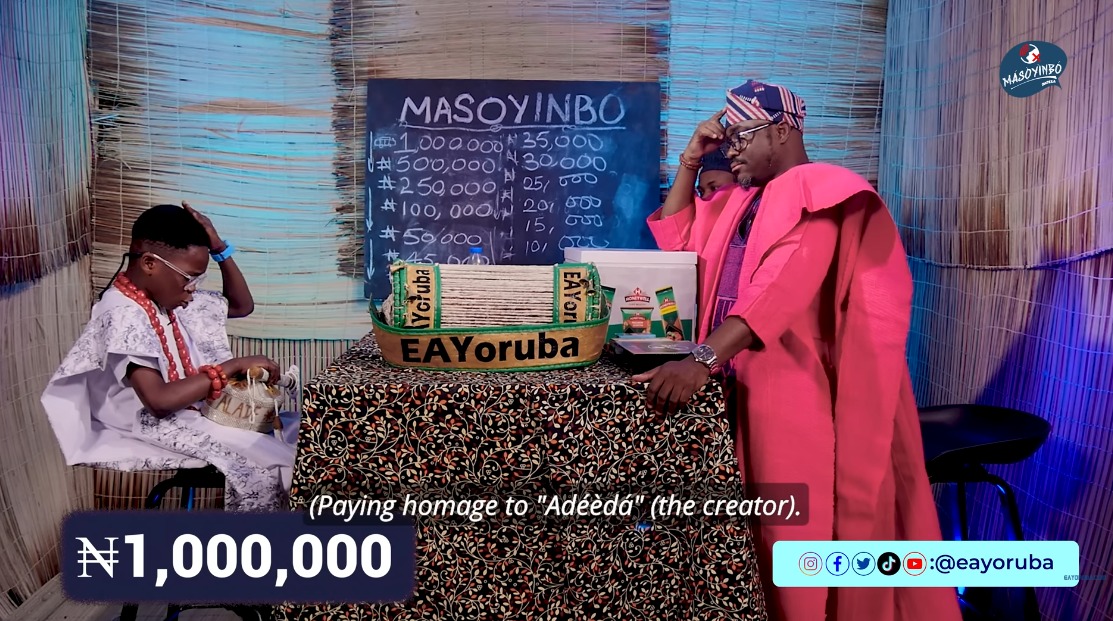The look on Oluko's face shows how mesmerized he was when Oloye was paying homage to “Adeeda” (the creator). 😊