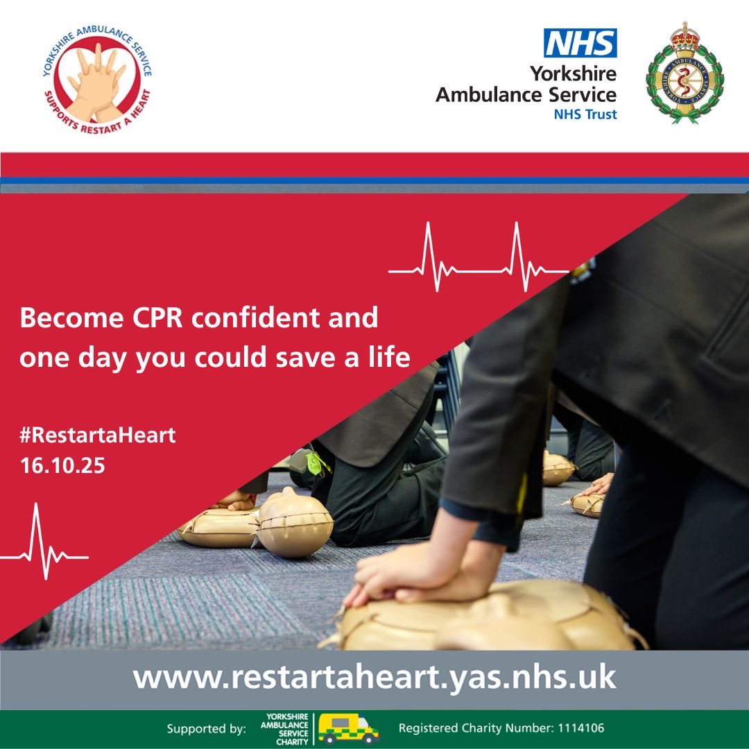 Year 8 students will learn basic CPR tomorrow at Horizon as part of Restart-a-Heart day #RestartAHeart  
<a href="/YorksAmbulance/">Yorkshire Ambulance</a>
