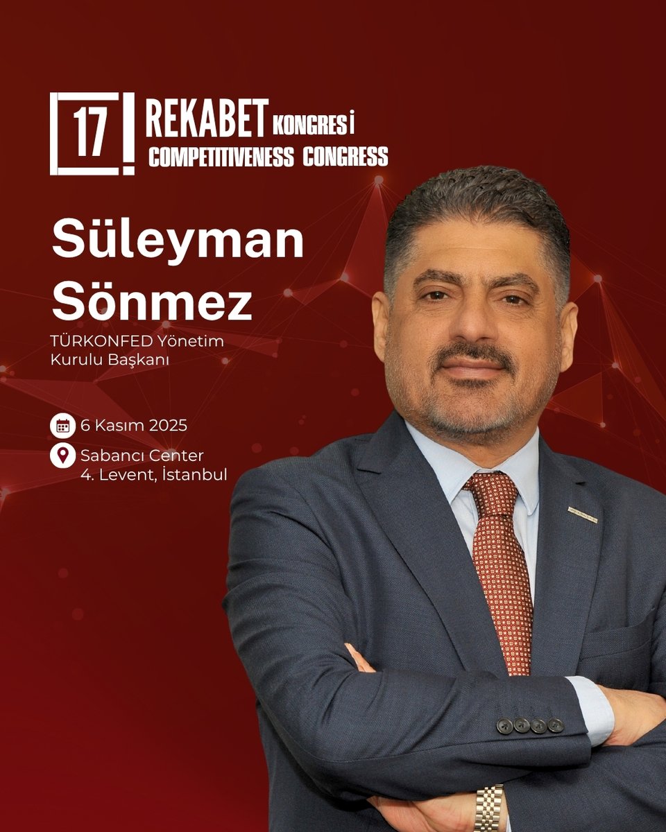 📌 17. Rekabet Kongresi’nde Süleyman Sönmez bizlerle!

<a href="/turkonfed/">TÜRKONFED</a>  Yönetim Kurulu Başkanı Süleyman Sönmez, açılış konuşmacısı olarak kongremizde yer alacak.

Paneller, ilham veren konuşmalar, yeni fikir ve bağlantılarla rekabetin geleceğini birlikte şekillendirmeye devam