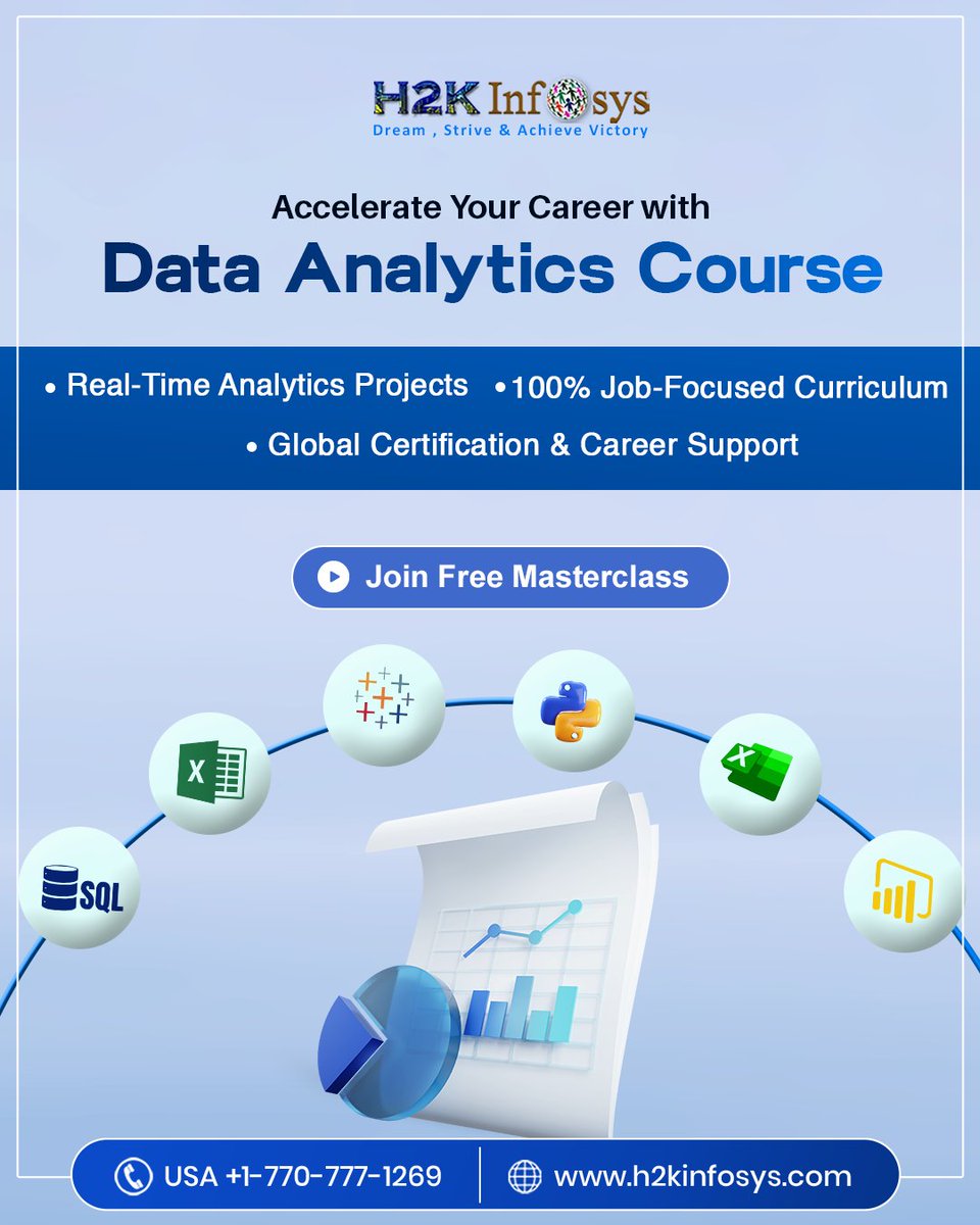 h2kinfosys's tweet image. 🚀 Turn data into your competitive edge!
Join our Data Analytics Course
✅ Real Projects | 🌍 Global Certification | 💼 Job-Focused Curriculum
👉 h2kinfosys.com/courses/data-a…
📞 +1 770-777-1269 | 📧 training@h2kinfosys.com
#PowerBI #Tableau #Python #Excel #BI #BusinessIntelligence