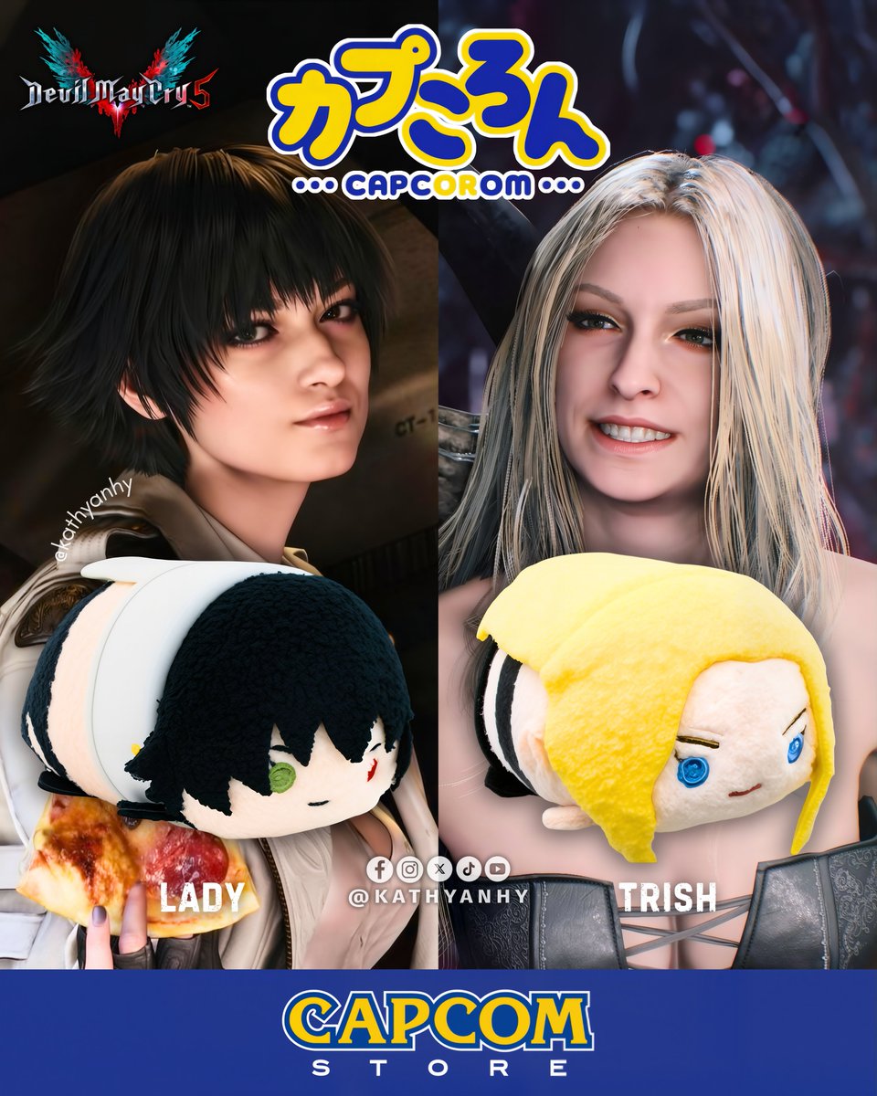 New Capcoron/Tsum Tsum plushies featuring Trish and Lady are