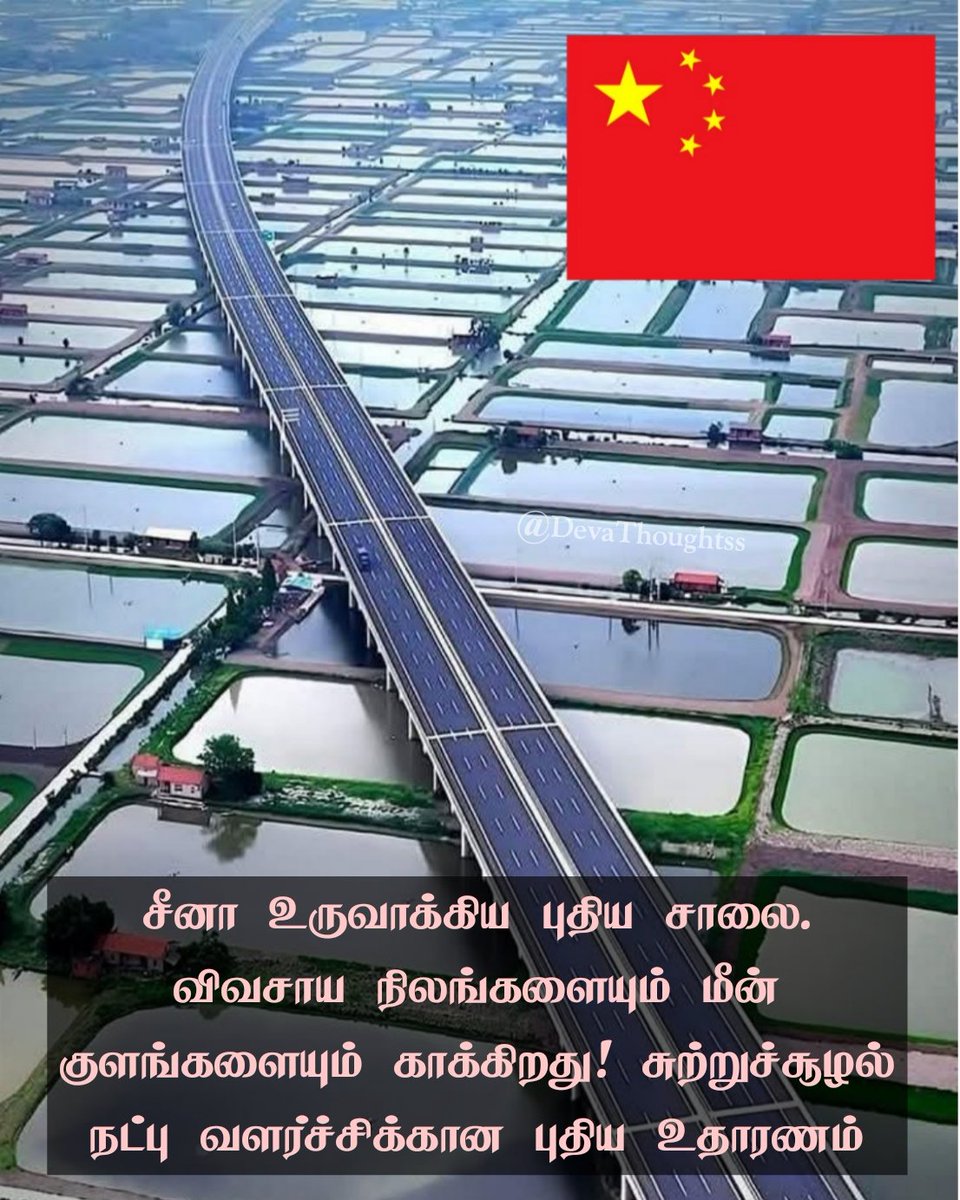 🇨🇳🚗✨ சீனாவின் மிதக்கும் நெடுஞ்சாலை!

ஹுபேய் மாகாணத்தில் உள்ள வூஹான்–யாங்சின் நெடுஞ்சாலை (Wuhan–Yangxin Highway) 126 கி.மீ. தூரத்திற்கு நெல் வயல்கள் மற்றும் மீன் வளர்ப்பு குளங்களின் நடுவே ஒரு ரிப்பன் போல நீண்டு செல்கிறது — இது நவீன பொறியியலின் உண்மையான அற்புதம். மேலே இருந்து