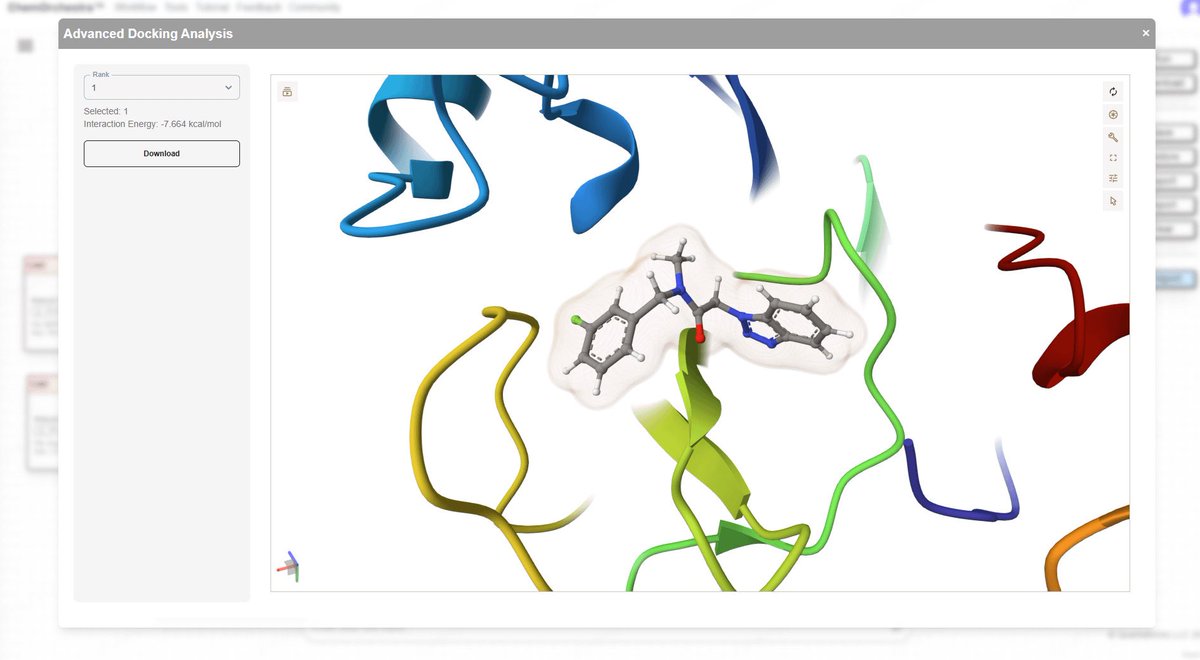 jomyzc's tweet image. 1/Manuscript accepted today @ACSPublications  This March, @tulalanAndLbuta and I used the ChemOrchestra platform quantabricks.xyz to optimize and dock 195 drug-like molecules on pure CPU. #cadd #chemistry #drughunter #drugdesign #aidd