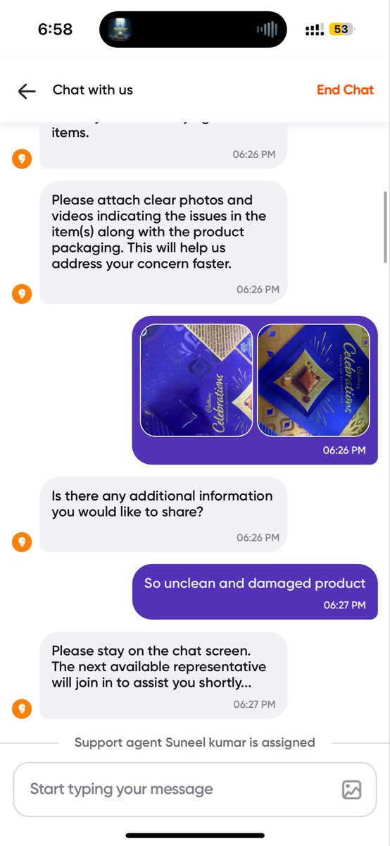 Shivbhasin6's tweet photo. @SwiggyCares @harshamjty @SwiggyInstamart  I want a refund I placed an order on Instamart today but the item I received was damaged When I spoke with your customer service representative they asked whether I wanted a refund or a pickup chose a refund,I haven’t received any help https://t.co/qxt66oD5vO