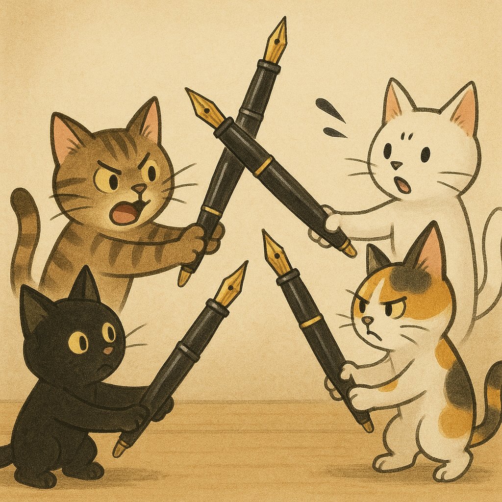 AIピクターズ今日のお題「万年筆」
ペンは剣よりも
#Aipictors #AIイラスト︎ #AIart #ねこ #猫