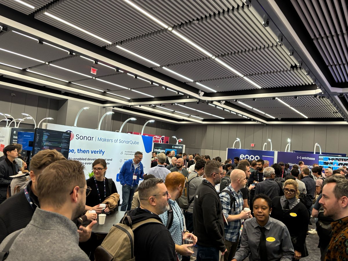 SonarSource's tweet image. We're here at @TheLeadDev NY conference! Are you? Stop by our booth, #42 to chat with the #SonarTeam about code quality and security, developer velocity, and more!

Huge shoutout to our partners LeadDev and @Figma for an excellent kickoff event last night. 👏 

#SonarQube