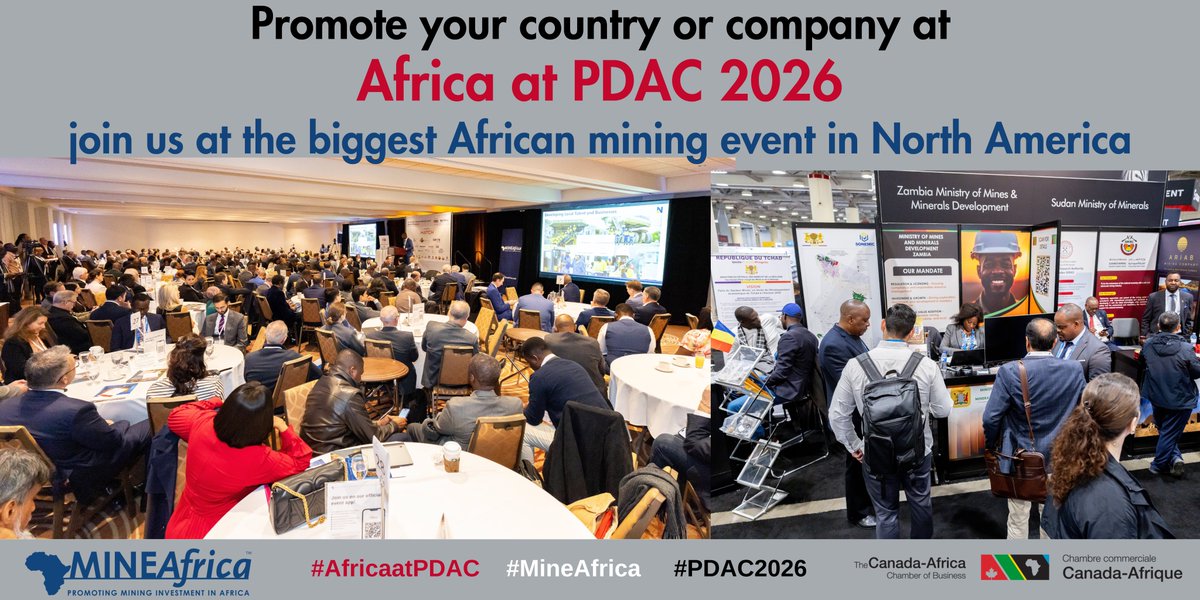 Join us at #PDAC2026 and  The Biggest #African #Mining Event in North America presented by <a href="/HATCHglobal/">HATCH</a> this March 1-4, 2026 in Toronto.  Visit mineafrica.com/pdac to see how you can promote your country, company, product or services.